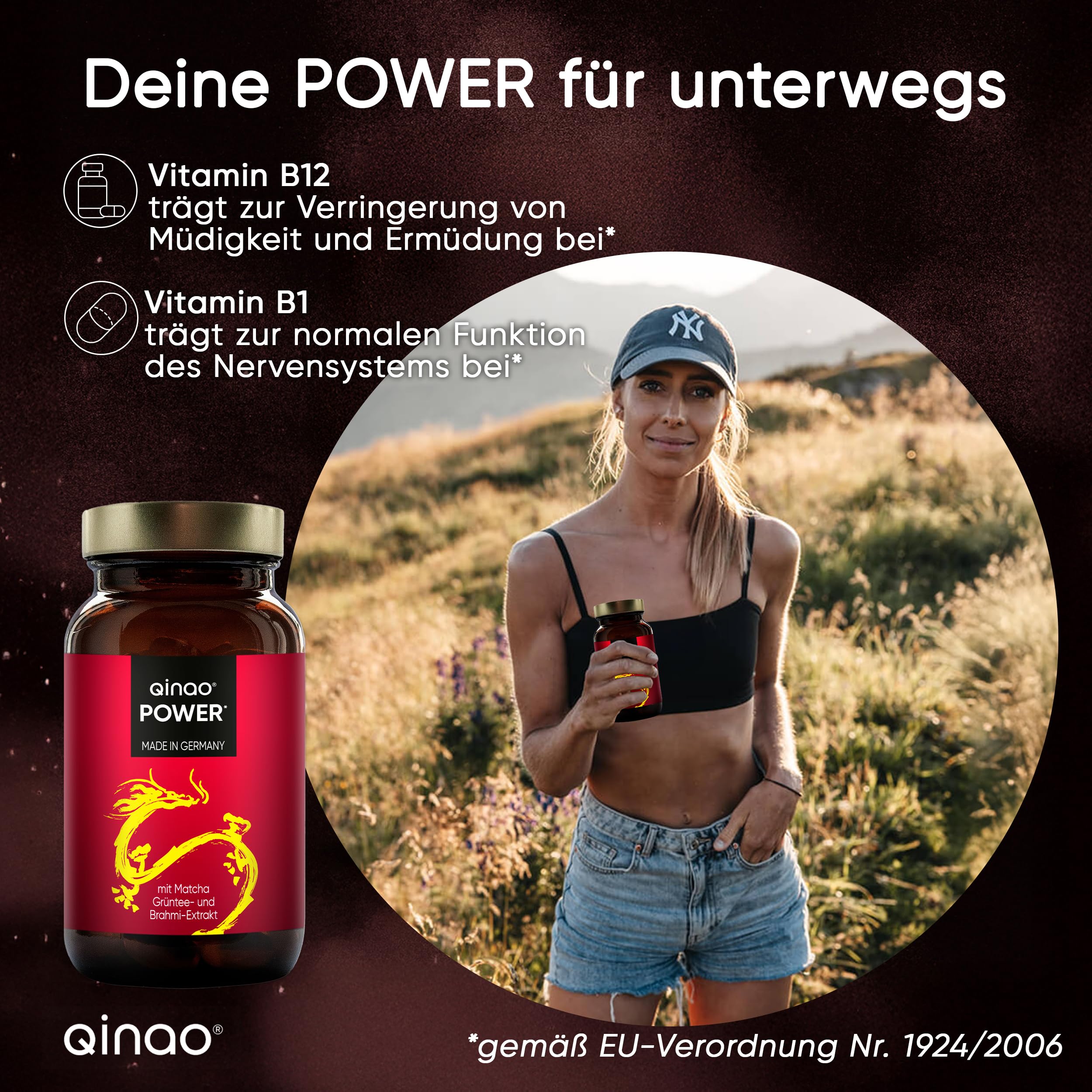 POWER – 90 Kapseln für langanhaltende Energie – Vegane Koffeintabletten mit Matcha, Brahmi & grünen Kaffeebohnen – verhindert Ermüdung – 145 mg Koffein pro Pastille