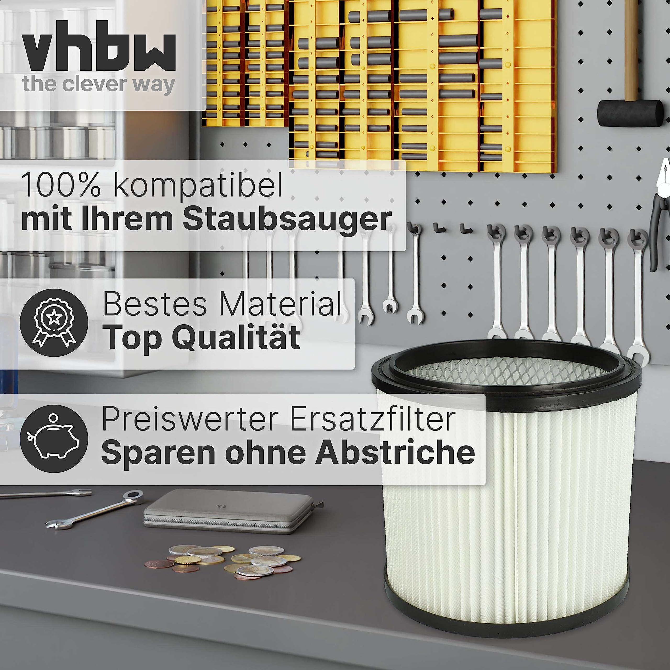 vhbw 10x Faltenfilter kompatibel mit Variolux Cleanstar Staubsauger | Patronenfilter Weiß