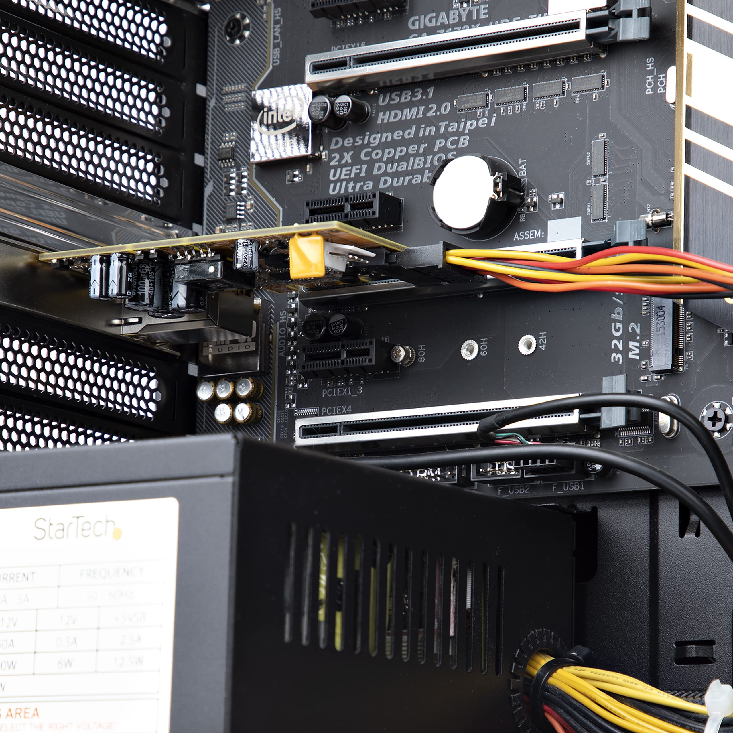 StarTech Tarjeta de Red PCIe 2,5Gbps PoE NBASE-T RJ45 (ST1000PEXPSE) | Suministra 30W PSE por un solo cable Cat5e, Alimenta sin inyector PoE, Chipset Realtek RTL8125B
