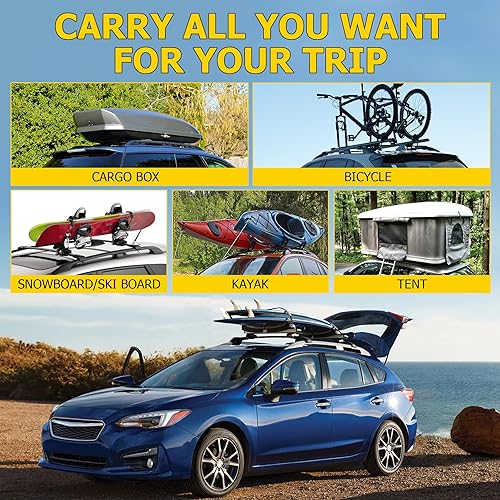 Miniatura 6 de AUXMART Barras transversales para portaequipajes compatibles con Subaru Crosstrek 2018-2022 y para Impreza 2017-2022, barras de carga de aluminio de