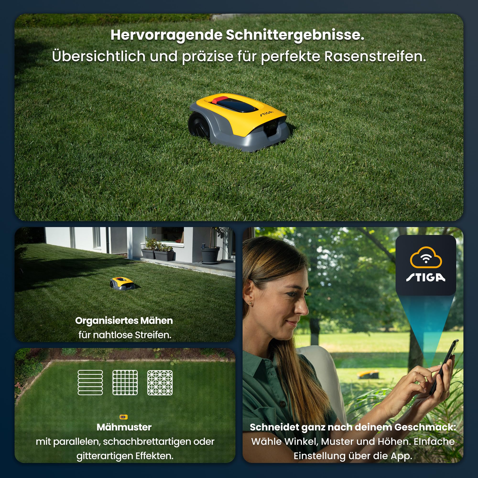 STIGA A 10v a Rasenmäher-Roboter, 25,2 V, 18 cm – KI-integrierte Kamera, App-gesteuert – Rasenflächen bis 1.000 m²