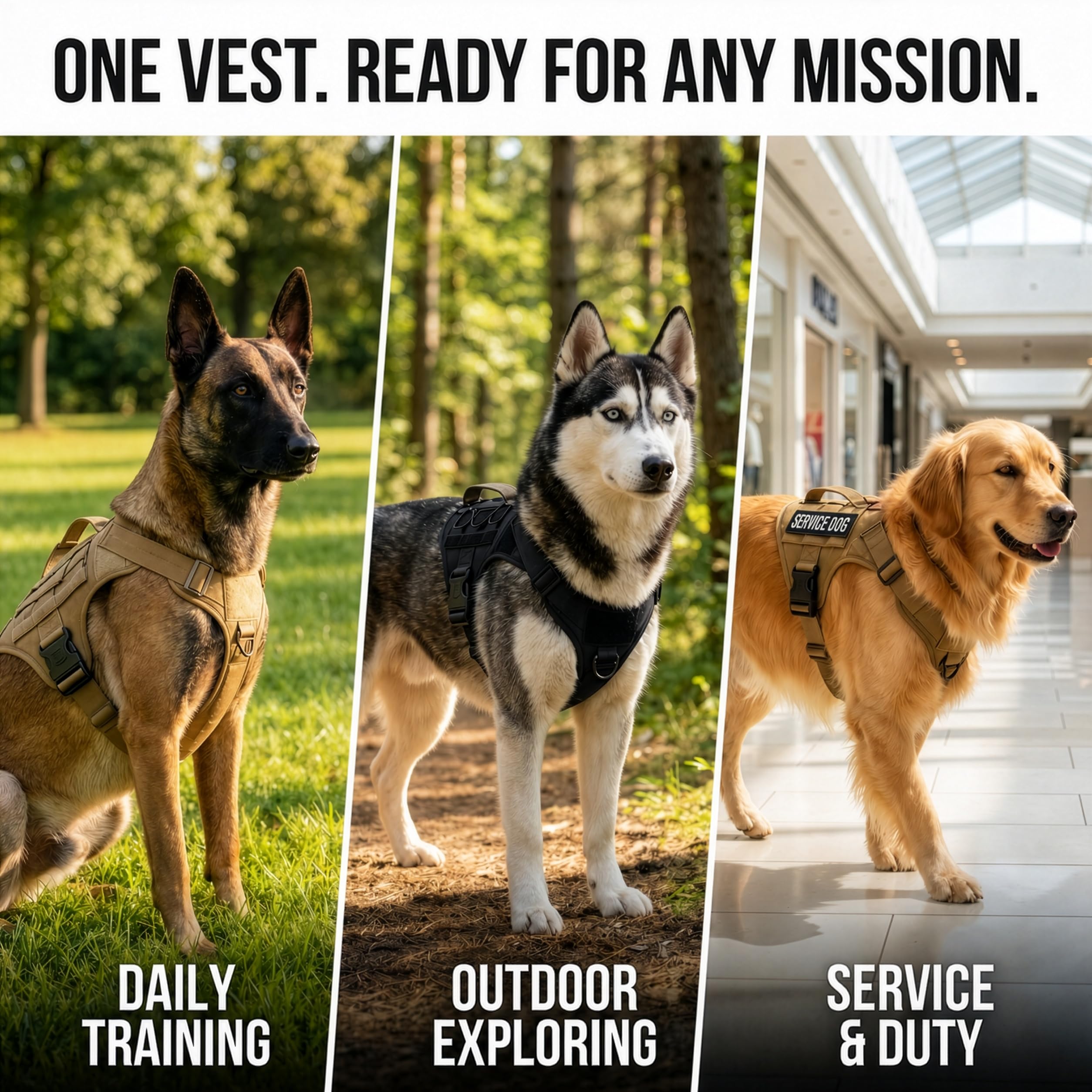 ALBCORP Arnés táctico para Perro Alcorp, Chaleco de Entrenamiento Militar K9, arnés para Perros de Trabajo, para Perros medianos, Grandes y XL