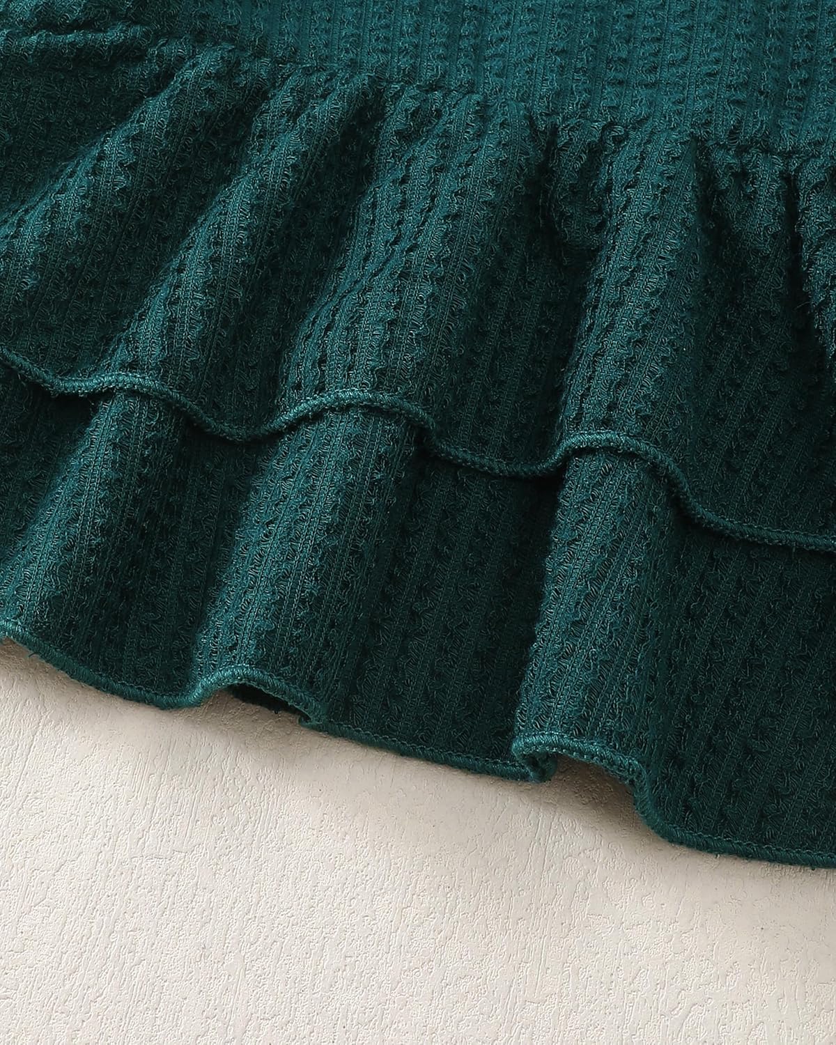 Renotemy 18 24 Months Girl Clothes Fall Winter Toddler Girl Outfits 18-24 Months Girls Clothing Green Cowgirl Baby Girls Clothes Jeans Pants Set Rib Knit - Image 7