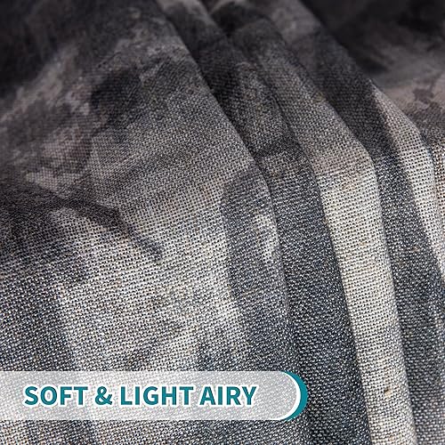 Miniatura 6 de Cortinas de 84 pulgadas de largo, juego de 2 paneles para sala de estar, dormitorio, estampado texturizado de lino, cortinas abstractas para puerta,