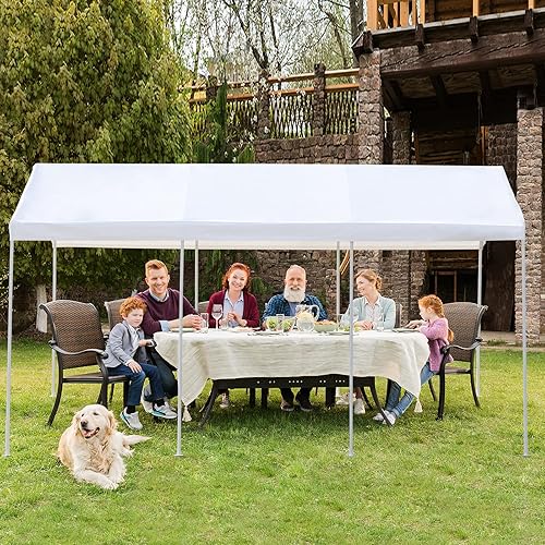 Miniatura 8 de LVUYOYO Carport para exteriores de 10 x 20 pies, con paredes laterales extraíbles y puertas, portátil, para garaje, barco, fiesta, tienda de campaña