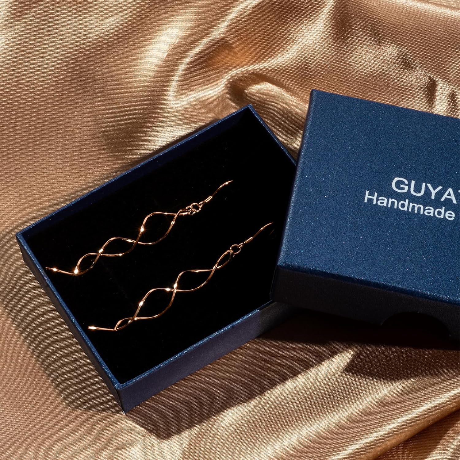 Sterling Silver Spiral Long Wire Earrings, Handmade Twisted Linear Hypoallergenic Dangle Drop Earrings, Gift for Women - Image 6