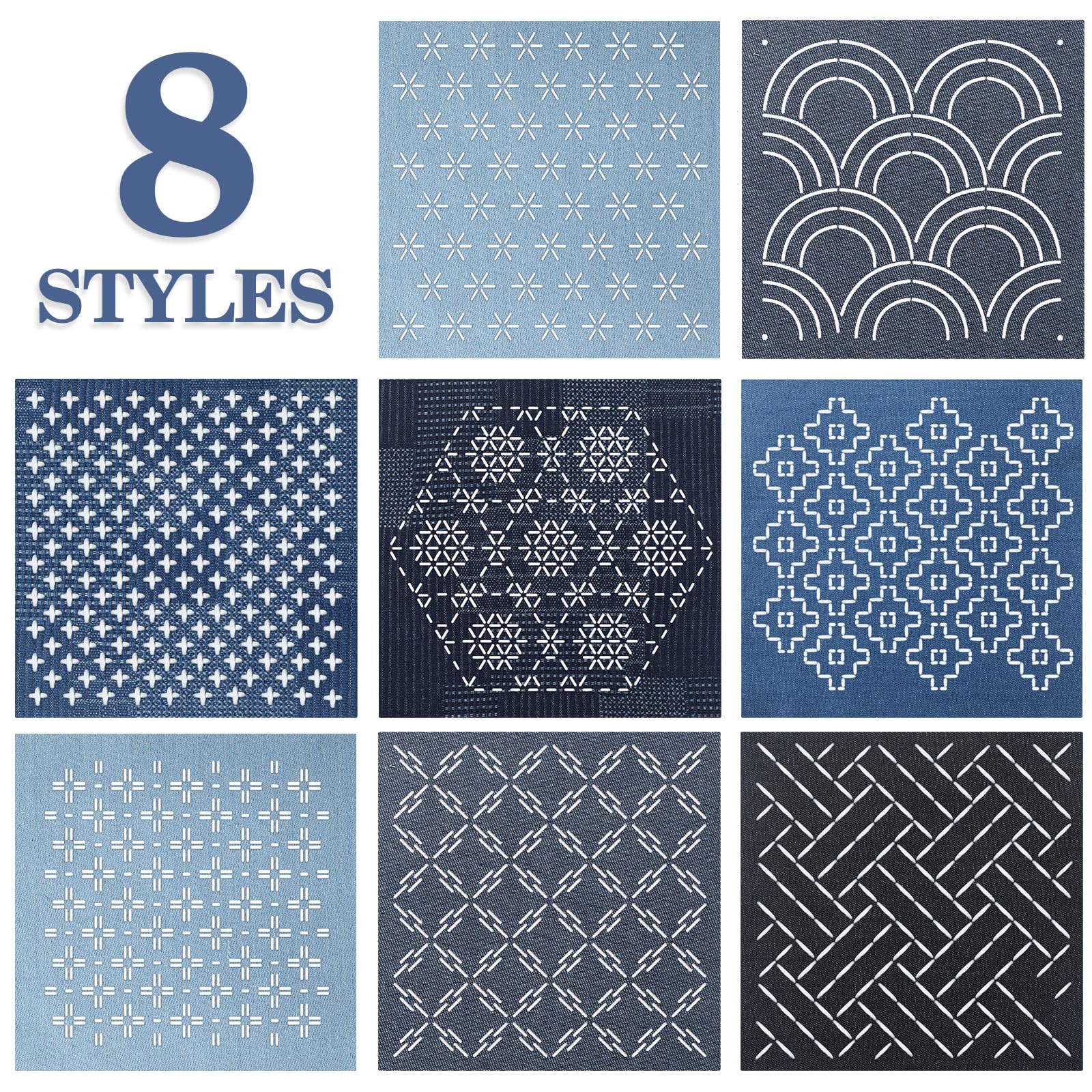 Sashiko Stencil Kit - 24 Geometric Templates -6