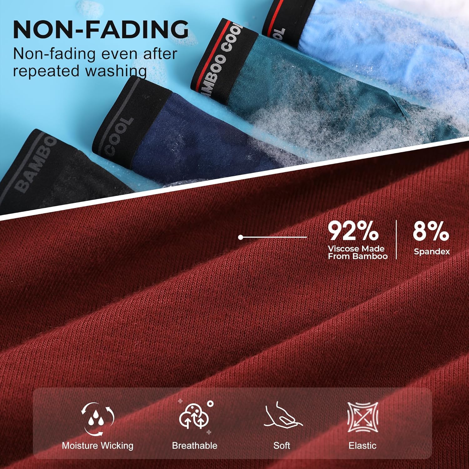 BAMBOO COOL Mens Breathable Soft Underwear Open-fly Classic Briefs, Tag-free - Image 5