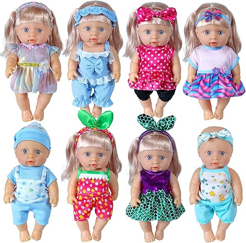 19 piezas de ropa de muñeca de 8 a 10 pulgadas, accesorios para bebé, ropa de muñeca, disfraces, regalo de Navidad y cumpleaños para niña pequeña