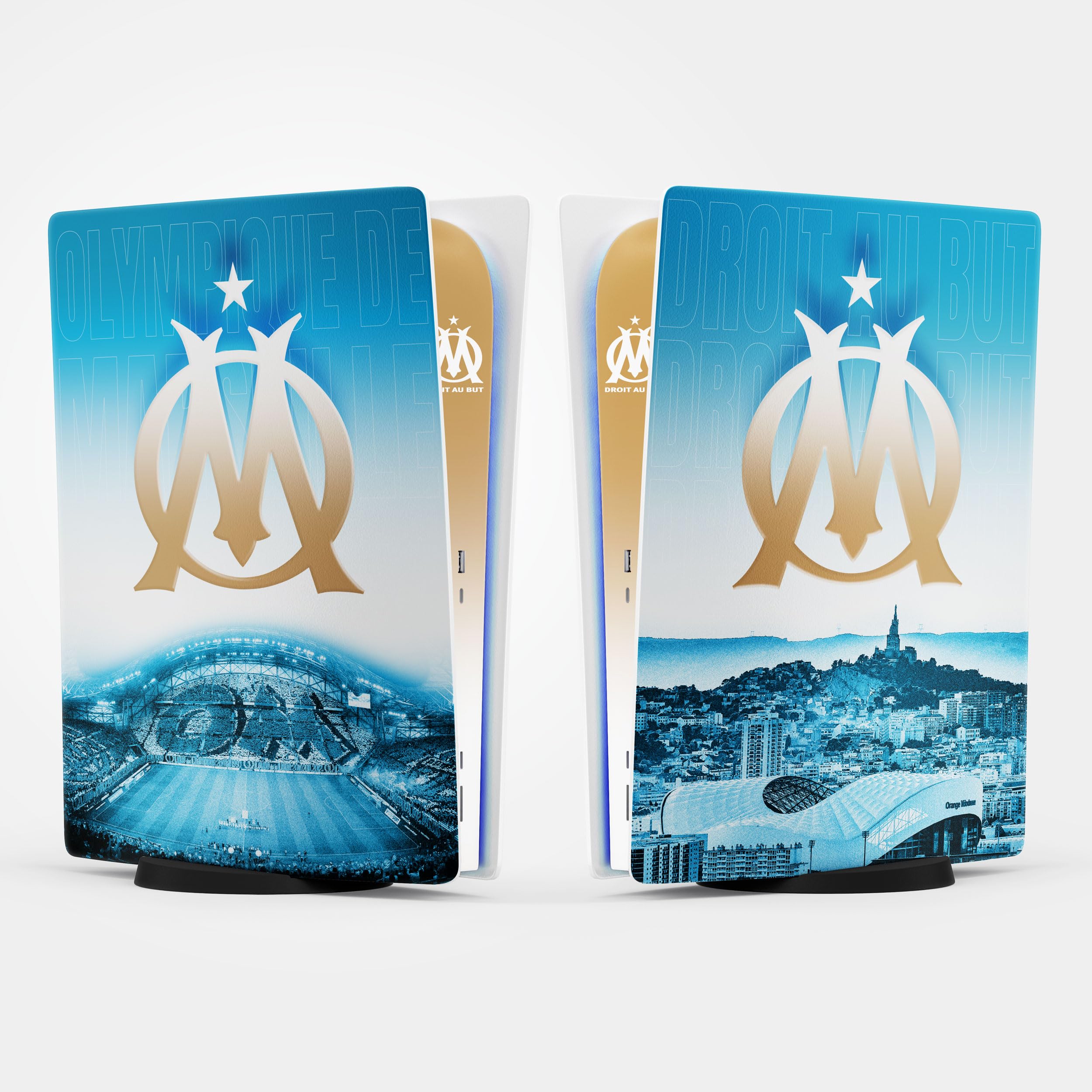 Sticker PS 5 Foot, Autocollant pour pour PS 5 Foot, Console et Manette, Edition Standard Digitale, Skin Marseille PS 5 (1 Manette)