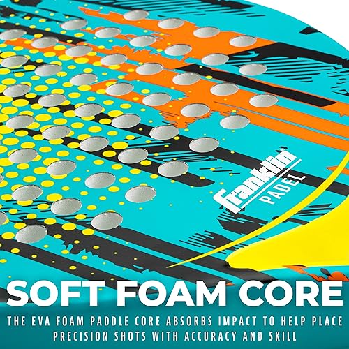 Miniatura 4 de Franklin Sports Pala de pádel - ENDEAVOR - Pádel de fibra de vidrio con núcleo de espuma - Raqueta de tenis Pop - Pádel de 12.87 oz - Rendimiento