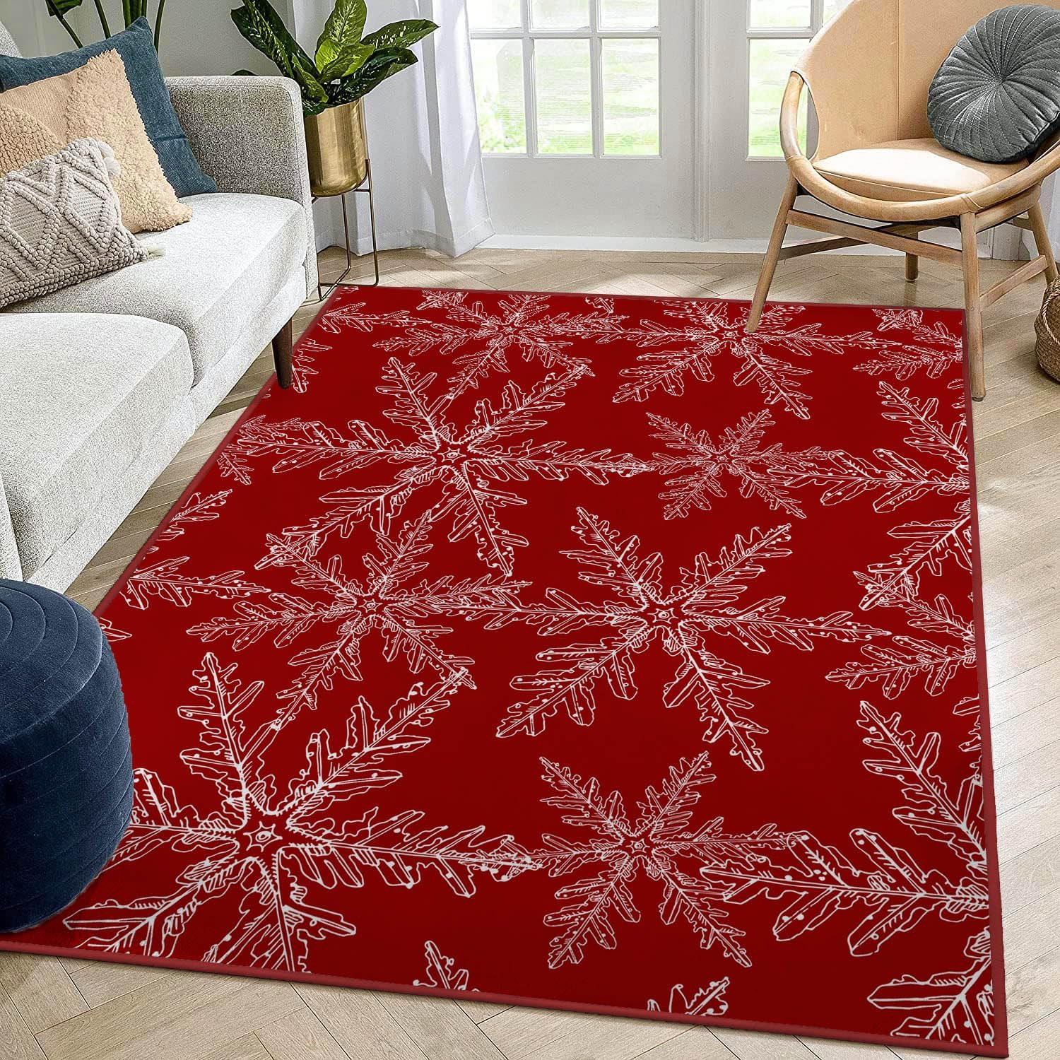 Abstract Area Rug, Purple Gray Marble and Golden Pattern, Machine Washable Modern Non-Slip Rug, Home Decor Floor Carpet for Classroom Laundry Bedroom Living Room, 5' x 7'