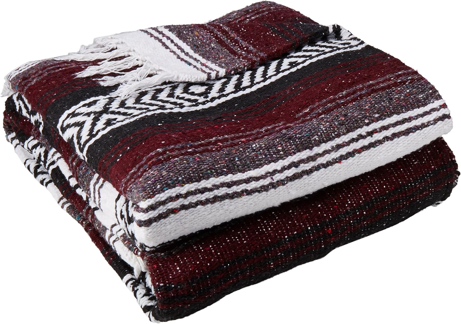 YogaDirect Deluxe Mexican Yoga Blanket, Burgundy, 76Inch