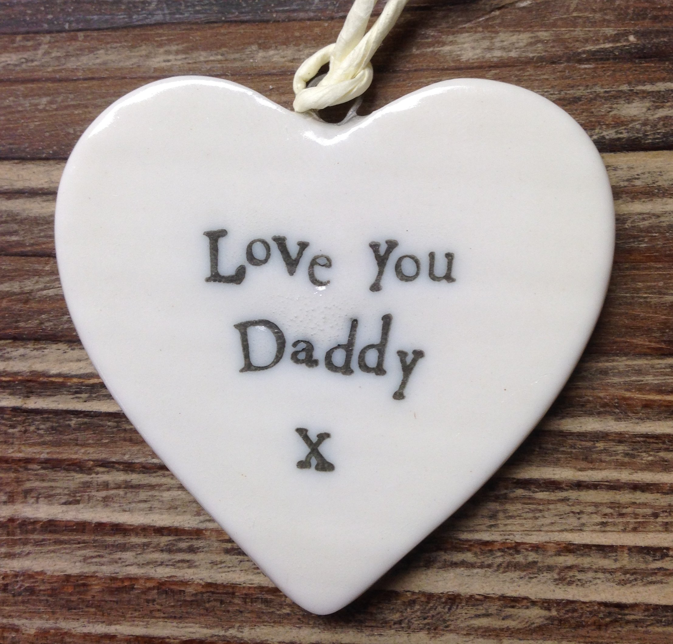 Small Porcelain Heart - Love You Daddy
