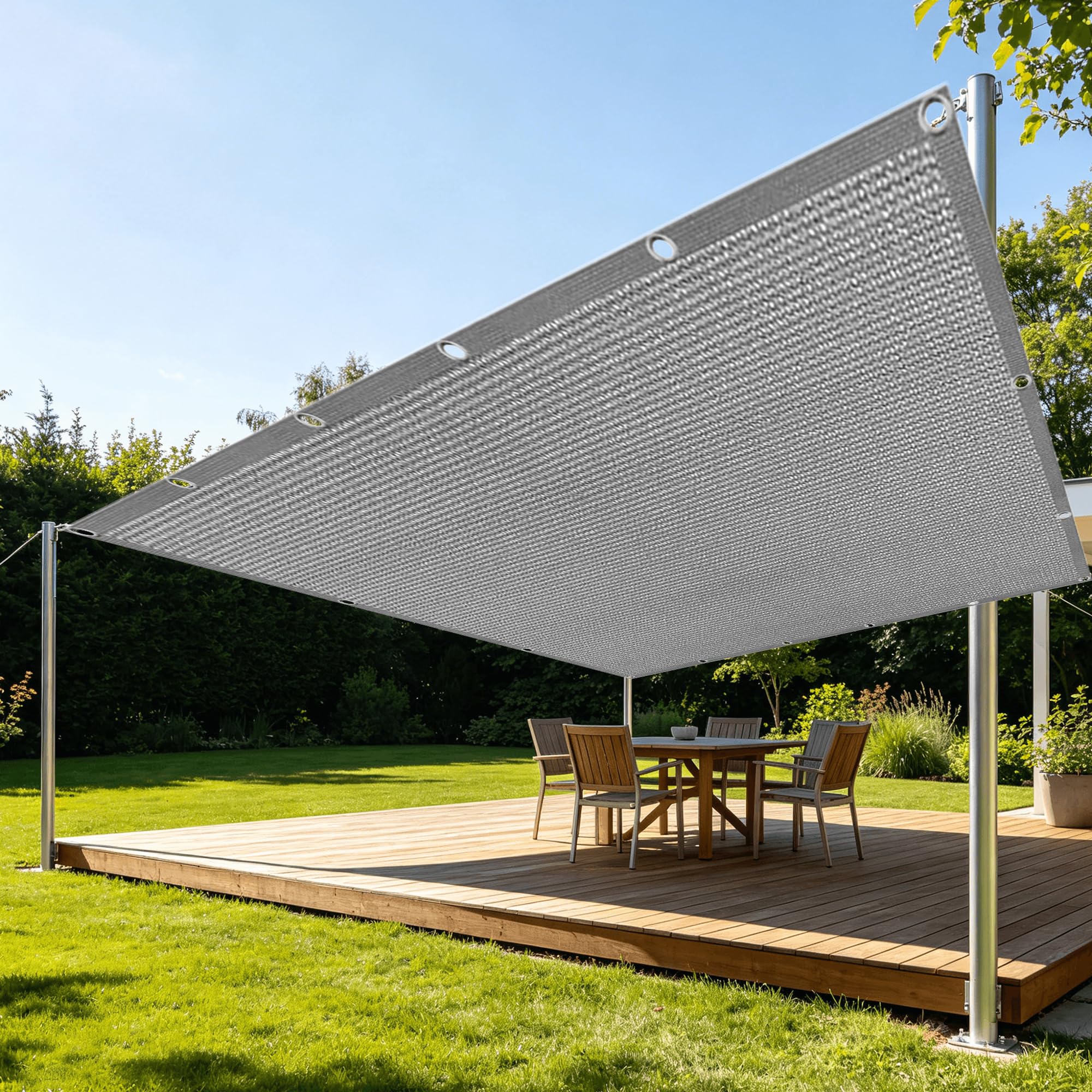 Filet anti chaleur extérieur gris pour serre de potager et pergola