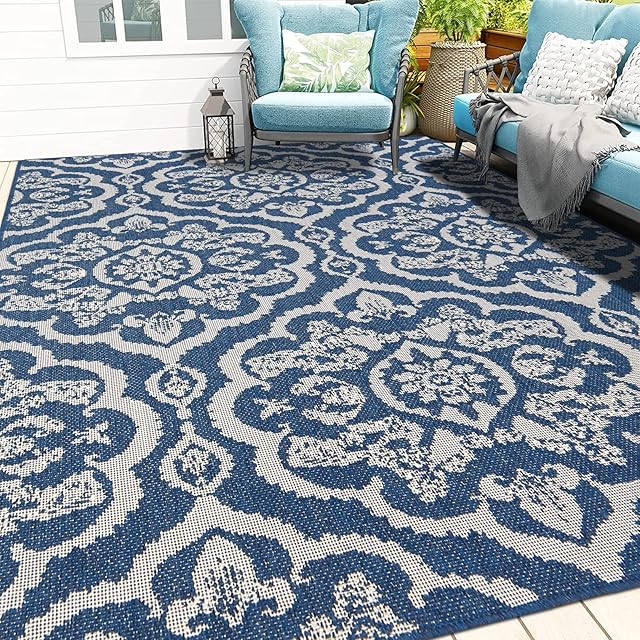Enyhom Large Picnic Blanket 120 X 180 cm, Outside Durable Garden Lawn Carpet Rug, UV Resistant Outdoor/Indoor Floor Mat Rug, Easy Clean Flat Weave Area Rug for Balcony Pool Patio Camping Travel