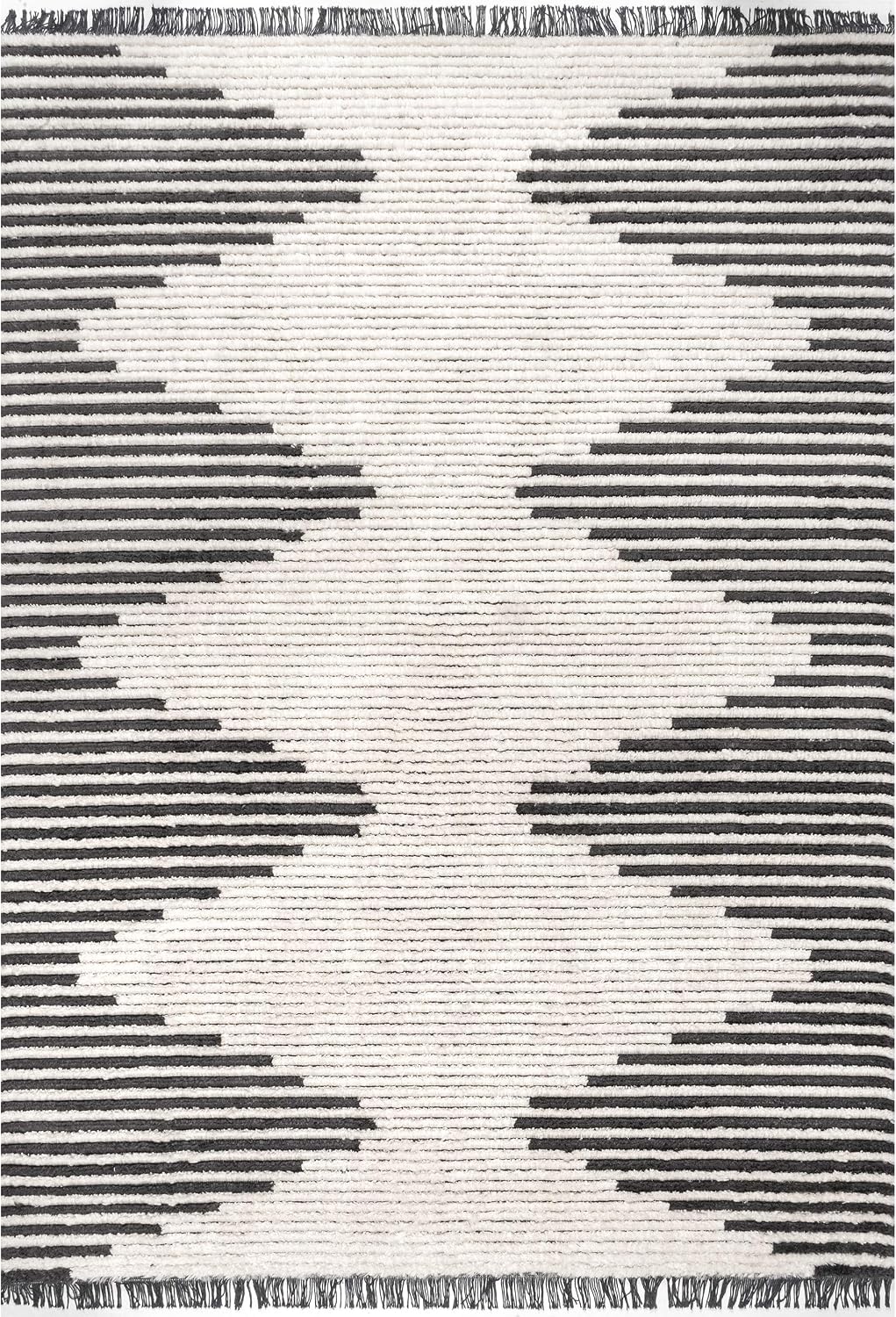 nuLOOM Morgan Contemporary Shag Fringe Area Rug, 10x14, Beige