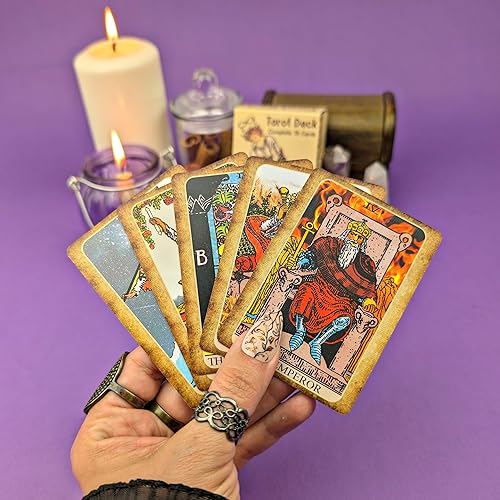Miniatura 9 de Witchy Cauldron Mini baraja de cartas de tarot - Pocket Rider Waite Oracle to Go Kit con guía  Mini baraja de tarot para principiantes