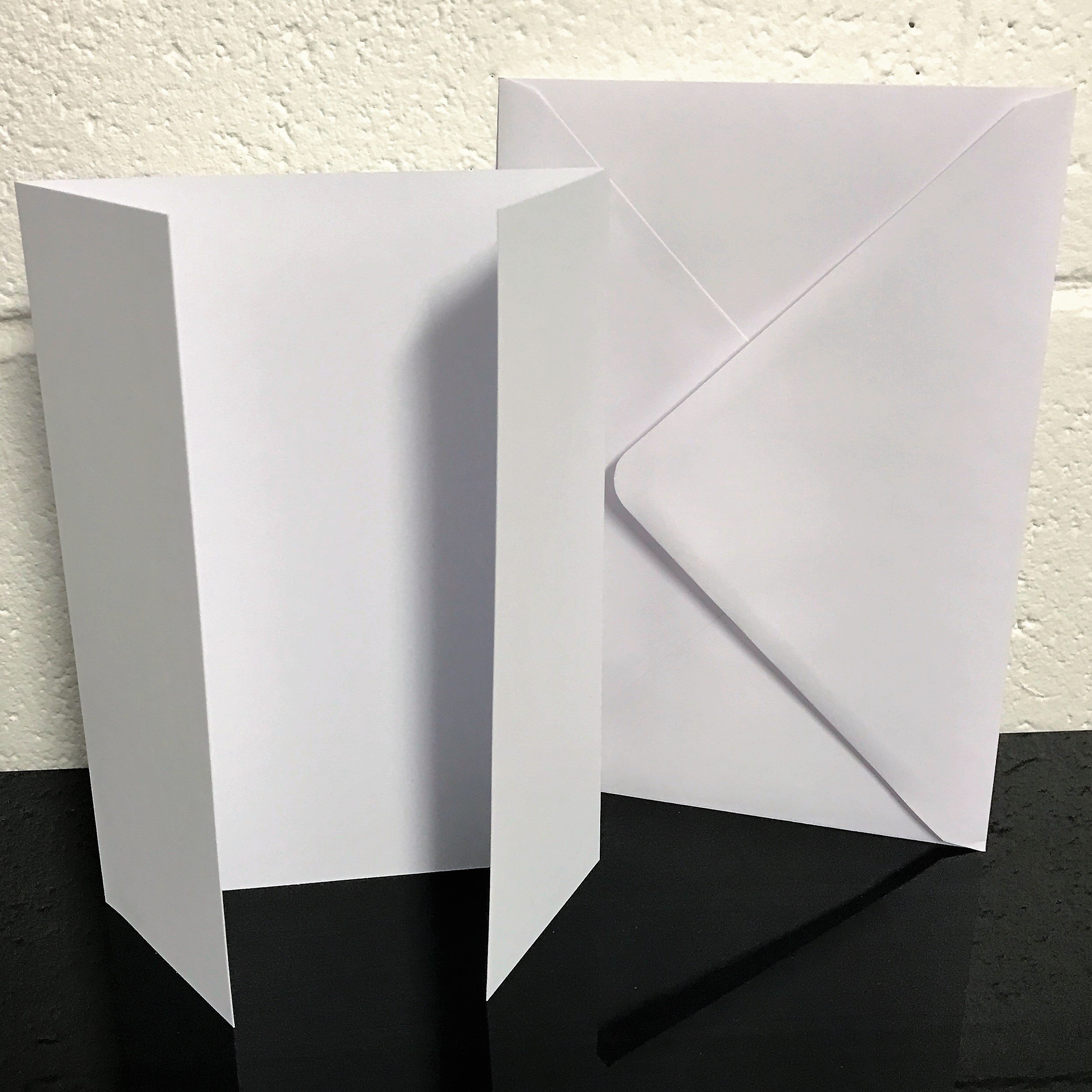 25 x A5 White GateFold Card Blanks & Envelopes - 300gsm - Inkjet Laser Printable