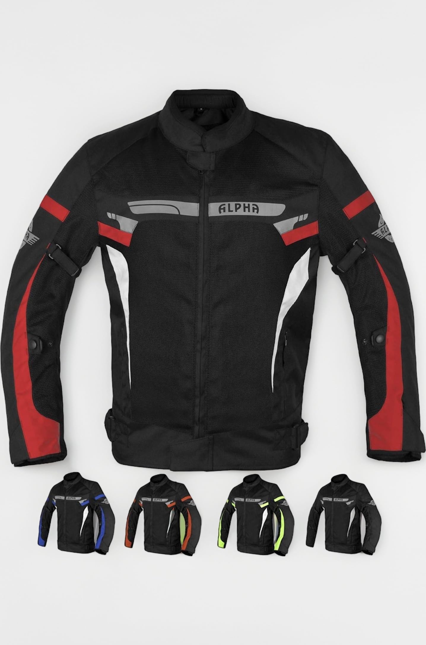 BREATHABLE BIKERS RIDING PROTECTION MOTORCYCLE JACKET MESH CE ARMORED (RED SPARROW, X-LARGE)