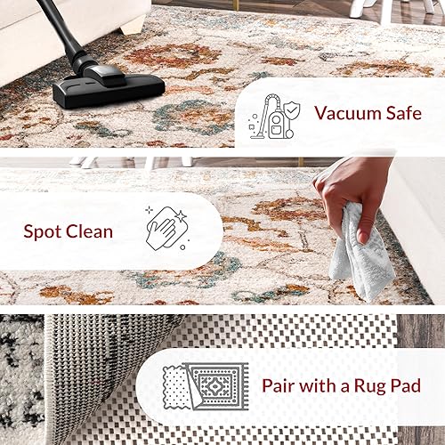 Miniatura 5 de nuLOOM Cecil - Alfombra de pasillo floral vintage, 2 pies 6 pulgadas x 8 pies, beige, rectangular