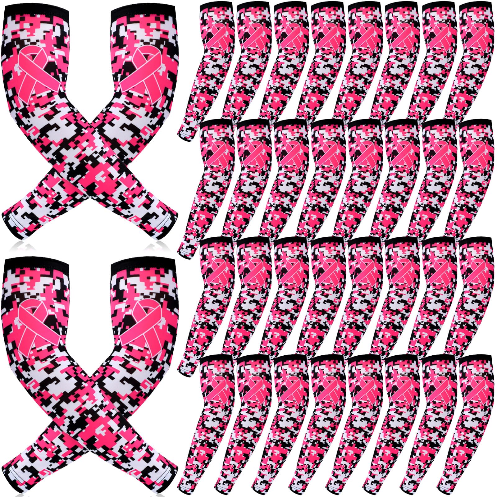 Liitrsh Scaldamuscoli per il cancro al seno, per calcio, baseball, basket, sport, rosa, 36 paia
