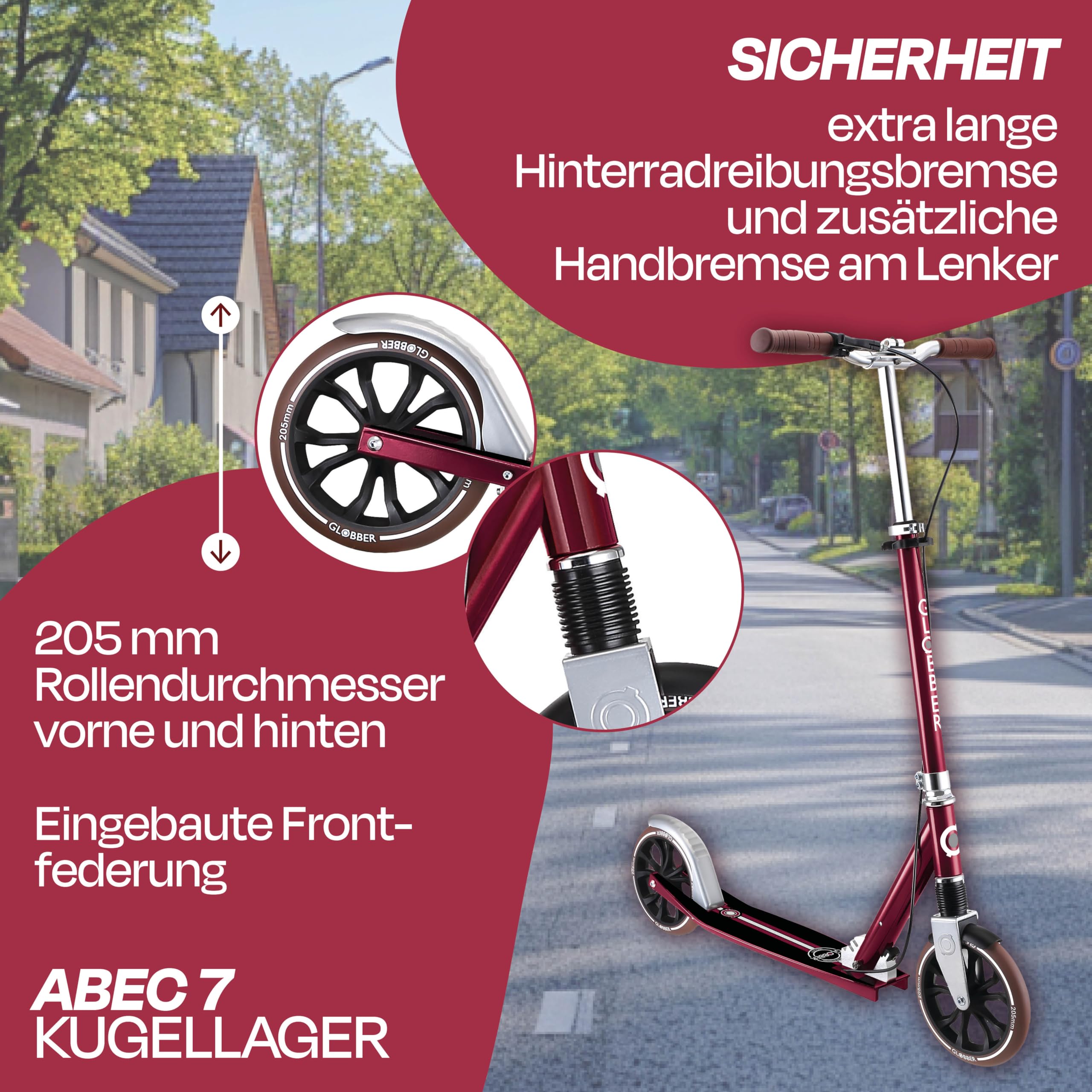 Monopattino Pieghievole Globber NL 205 Vintage Deluxe - Sistema Chiusura 1 Secondo, Pedana Antiscivolo - Foto 9