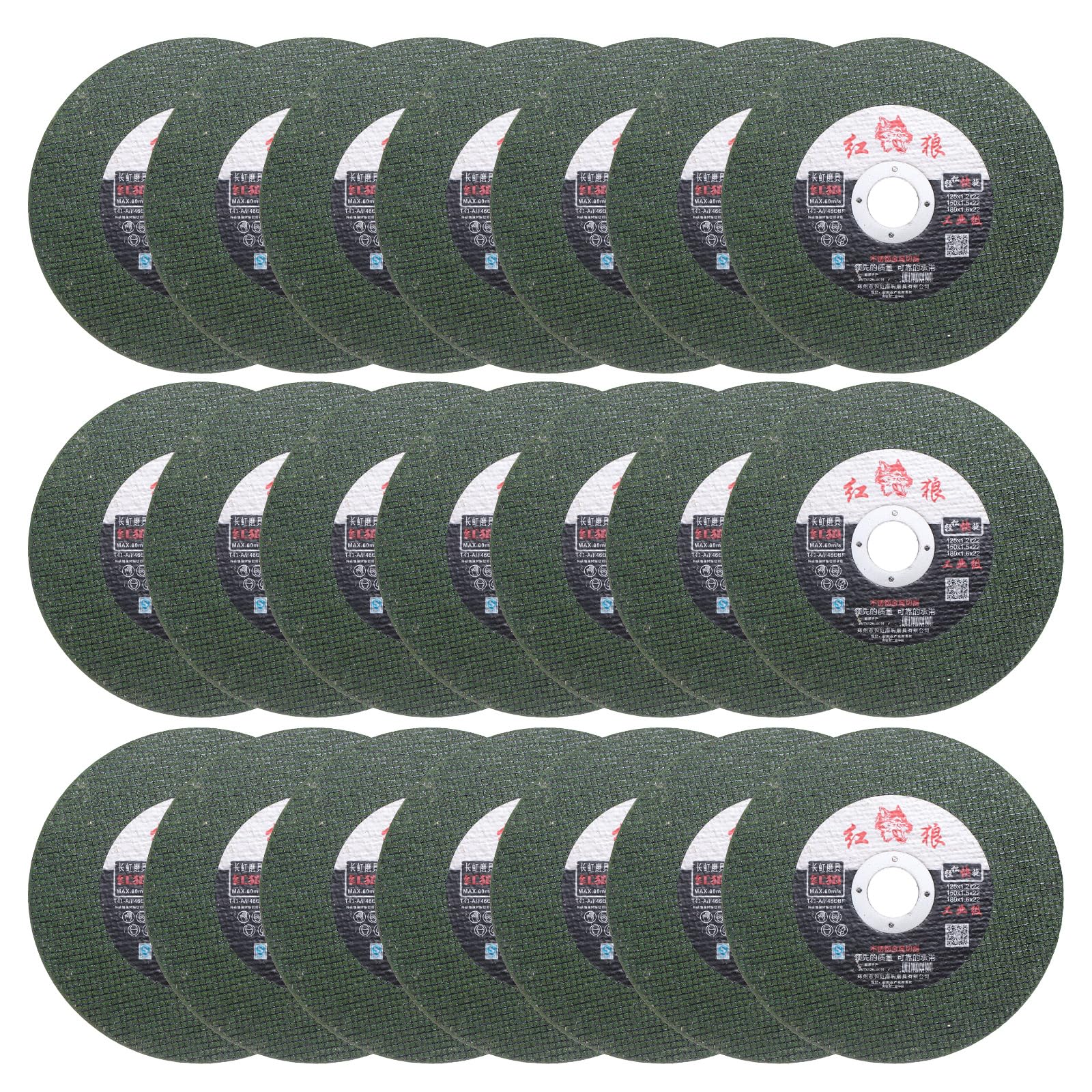 QUARKZMAN 25 Pcs De Discos De Corte Ultra Delgados 6" X 1/20" X 7/8" Discos De Corte Para Herramienta Rotativa Para Metal General Para Acero Inoxidable Hierro Fundido Verde