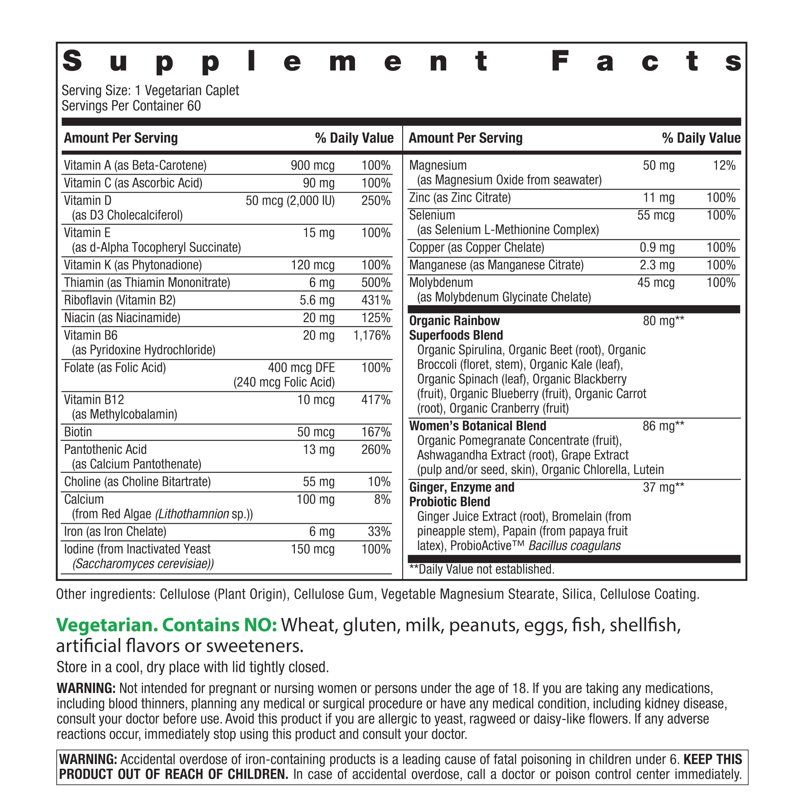 Rainbow Light Womens Multivitamin One + | 60 Caplets — Amazon image 2