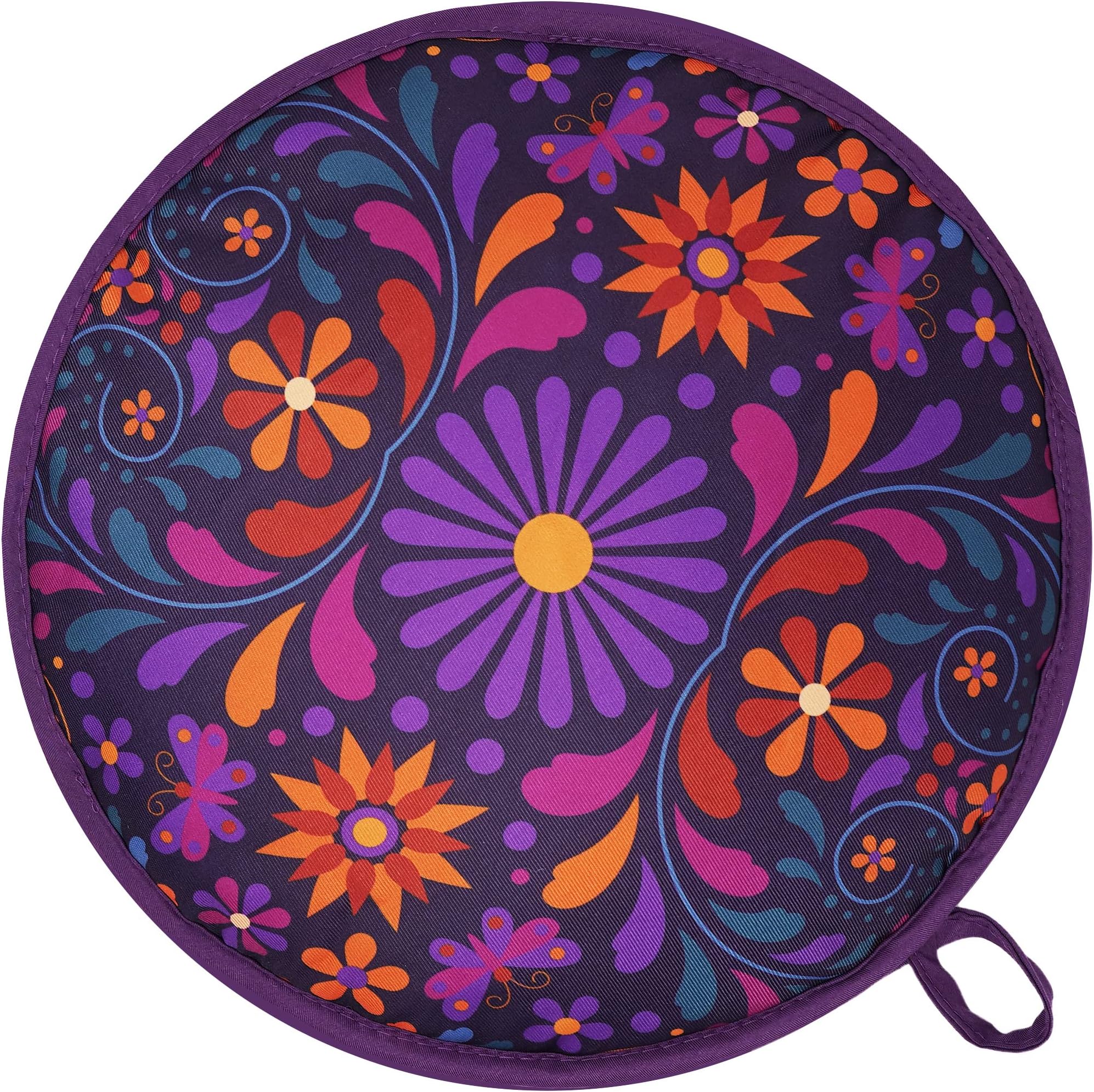 Sophix Tortilla Warmer Pouch - 12-Inch Large Size - This Thermal Insulated Fabric Holder Keeps Tortillas, Naan Bread, and Pizza Rolls Warm for up to One Hour | Two-Sided (Flower Design)