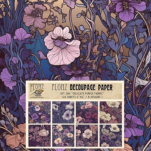 Miniatura 4 de Decoupage - Paquete de papel (24 hojas de 6 x 6 pulgadas), seda y oro, papel de patrón de estilo vintage para decoupage, manualidades y álbumes de