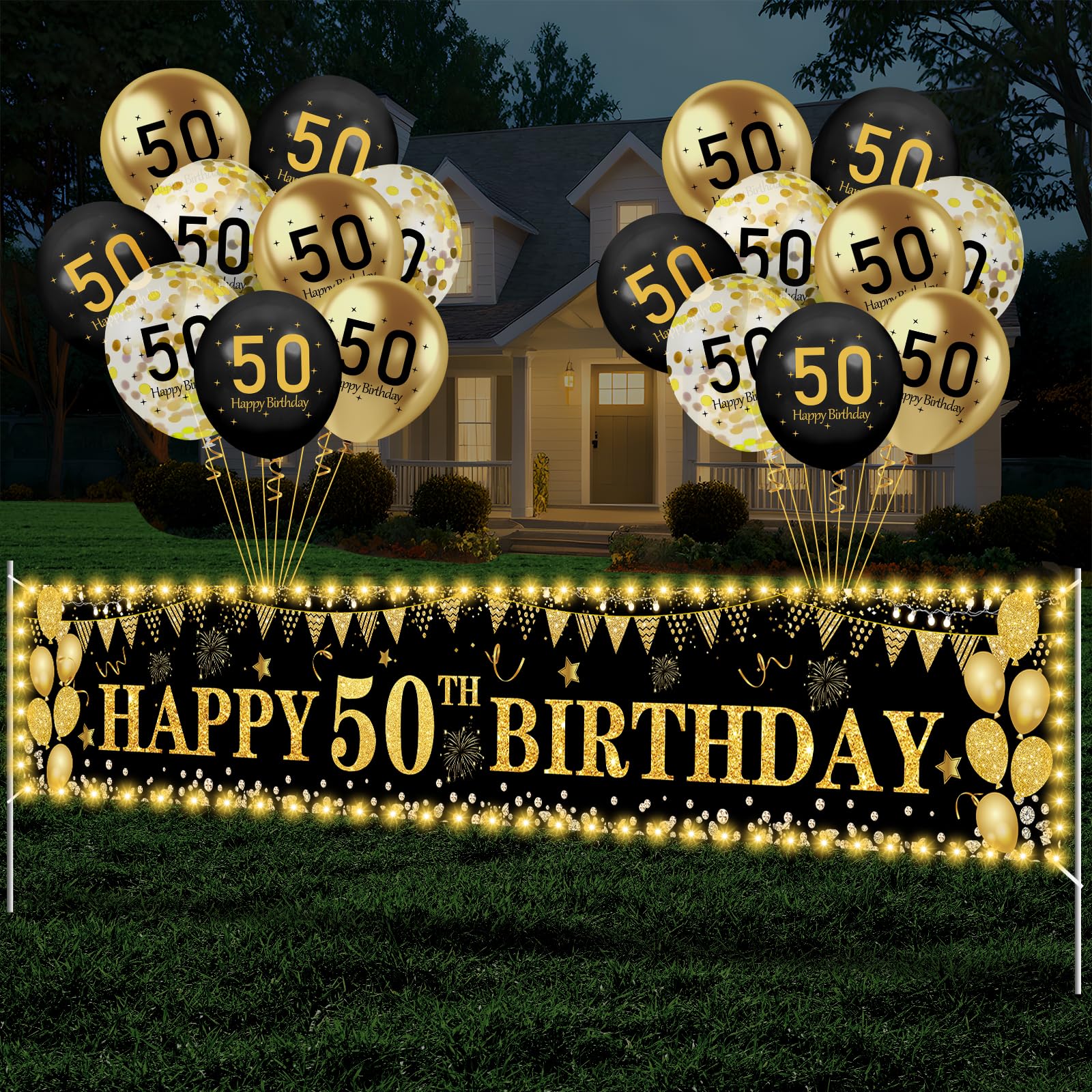 Amazon.com: 50th Birthday Party Decorations for Men Women Black Gold