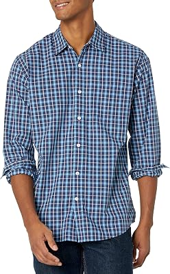Amazon Essentials Men's Long-Sleeve Casual Poplin Shirt (Various Colors)