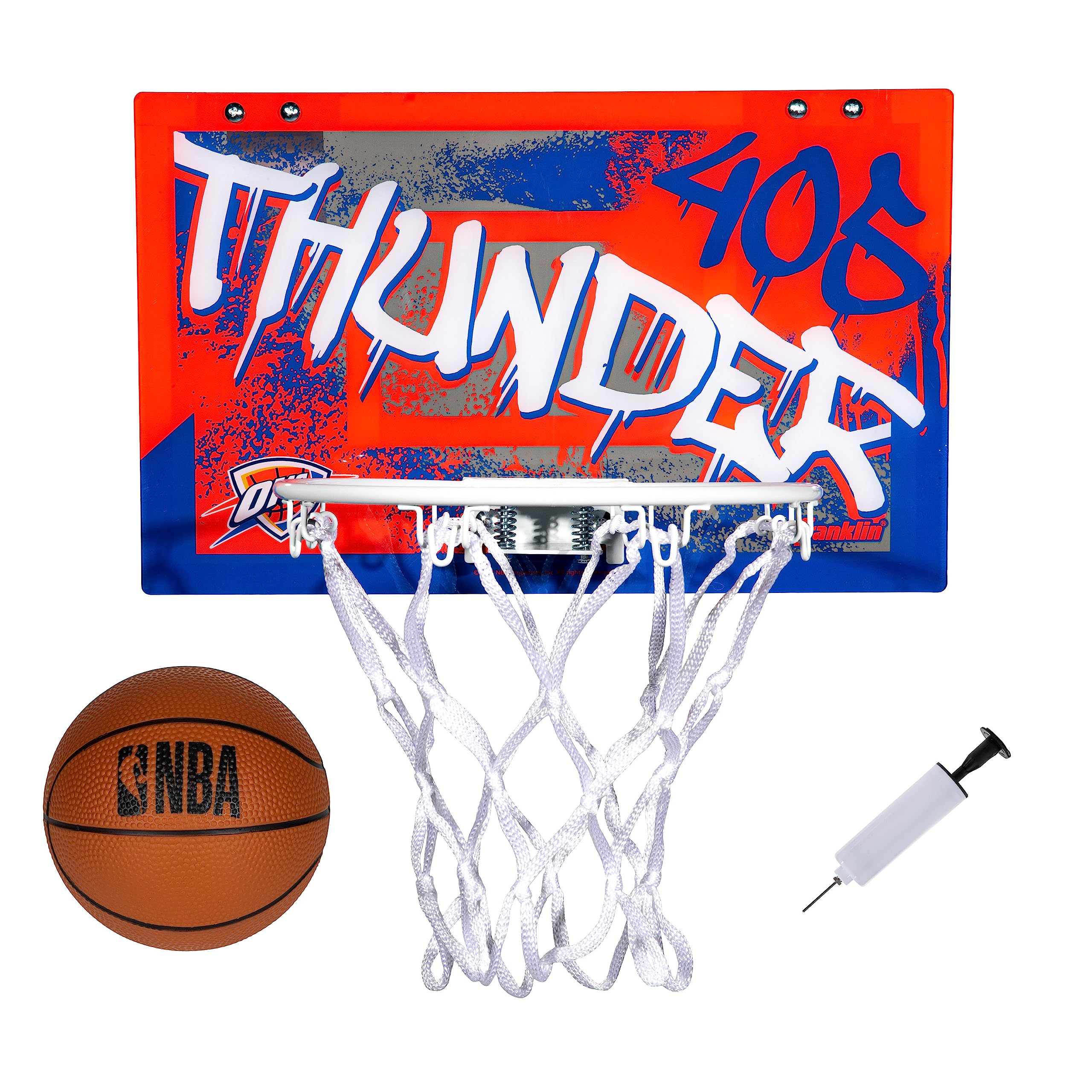 Franklin Sports NBA Team Over the Door Basketball Hoops - Kids Indoor Mini Basketball Hoop + Ball Set - NBA Fan Mini Hoops