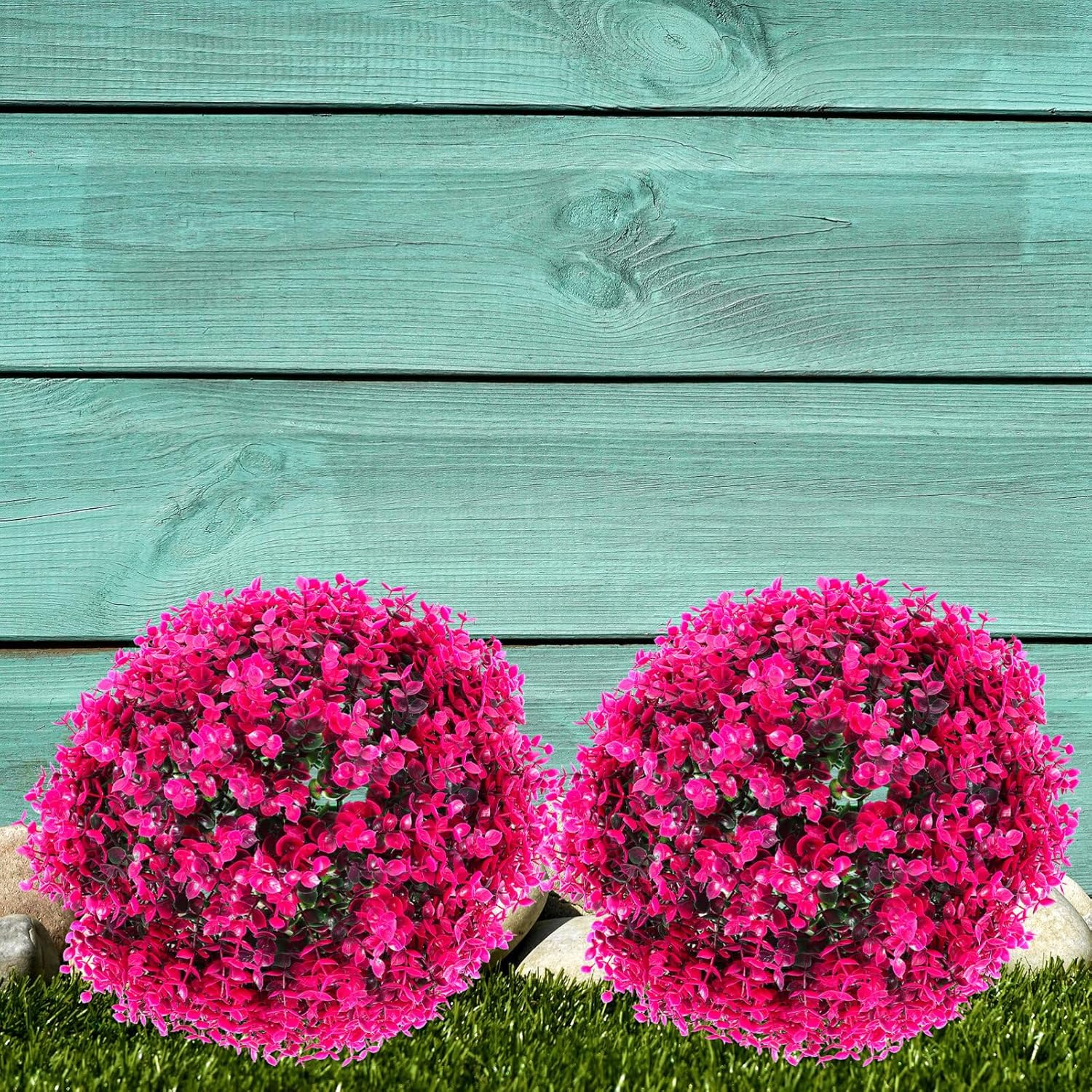 Simulated Eucalyptus Leaf Decorative Plant Ball Lightweight Indoor Outdoor Topiary Grass Balls for Home Decor Weddings Parties and Events Purple