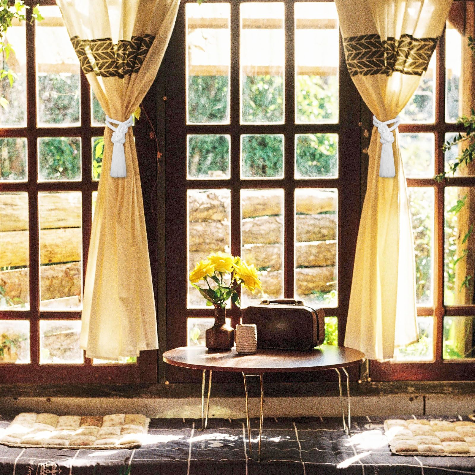 Fermatende Magnetici Pretty Jolly - Confezione Da 2, Con Corda, Per Tend Sottili/Spesse, Blu-Grigio