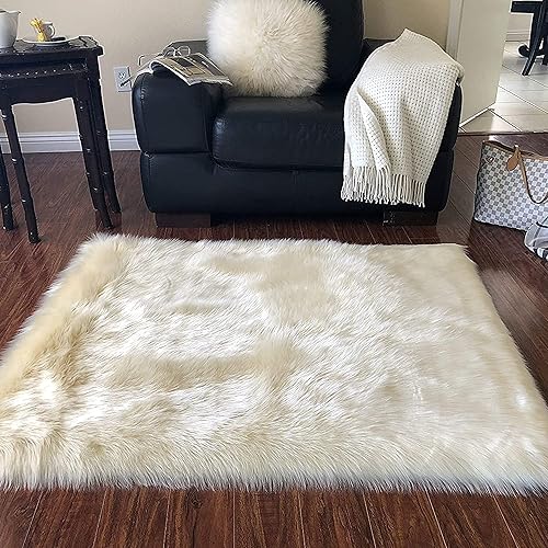 Miniatura 1 de Lambzy '' Lena Collection - Alfombra rectangular de piel de oveja sintética, súper suave, hipoalergénica, de pelo de felpa prémium (2 pies 6