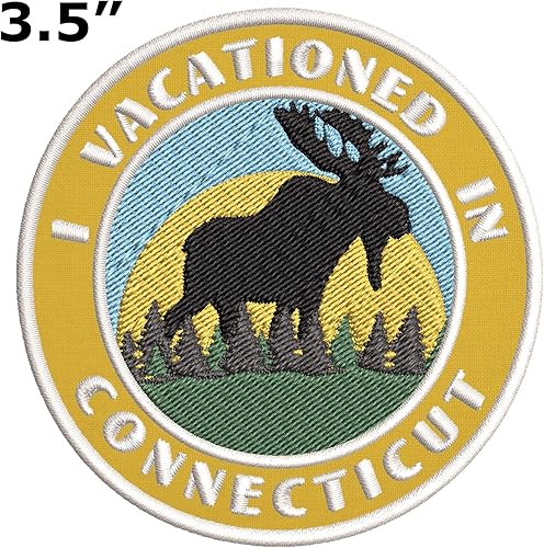 Miniatura 10 de I Vacationed in Connecticut - Parches decorativos bordados de 3.5 pulgadas, para planchar o coser, recuerdos de vacaciones, viajes, aventura, tema
