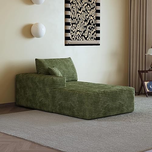 Miniatura 8 de Sofá deshuesado de 107 pulgadas con diván en forma de L, sofá modular de pana de felpa, asiento profundo cómodos para sala de estar, dormitorio,