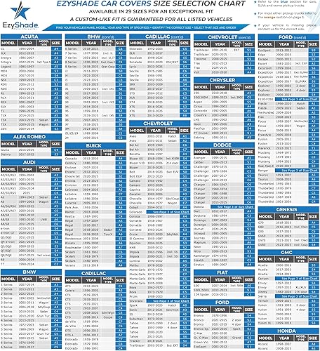 Miniatura 4 de EzyShade Funda impermeable para automóvil deportivo de 10 capas. Consulta la tabla de tallas del vehículo para un ajuste preciso. Fundas completas
