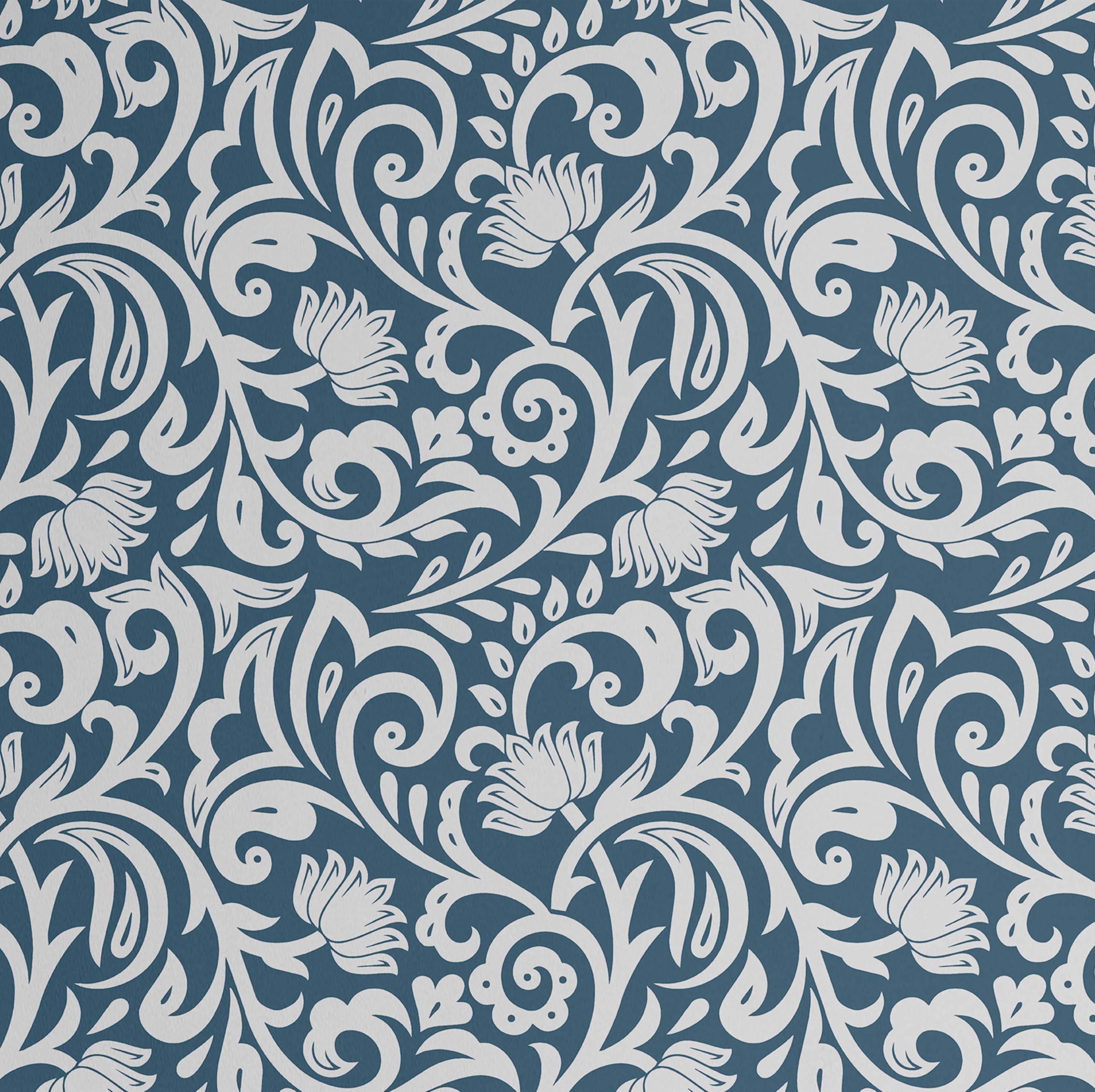 Papier peint floral bleu pour sublimer un espace locatif sans abîmer les murs