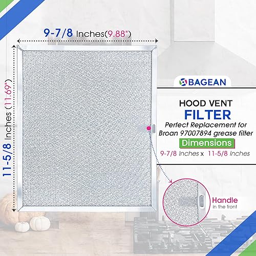 Miniatura 3 de Filtro de campana extractora de 9.87 x 11.62 pulgadas 97007894 Broan 97007894 y filtro de ventilador de escape de cocina Nutone, filtro de