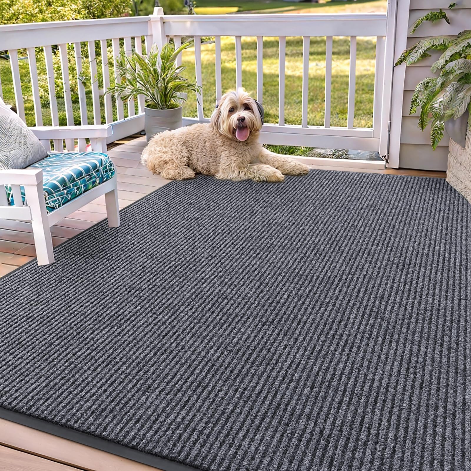 OLANLY Front Door Mat Indoor Outdoor Entrance, Waterproof Heavy Duty Doormat, Fade Resistant, Low Profile, Easy Clean Patio Porch Welcome Floor Mats for Entry, 29.5x17, Beige — view 166