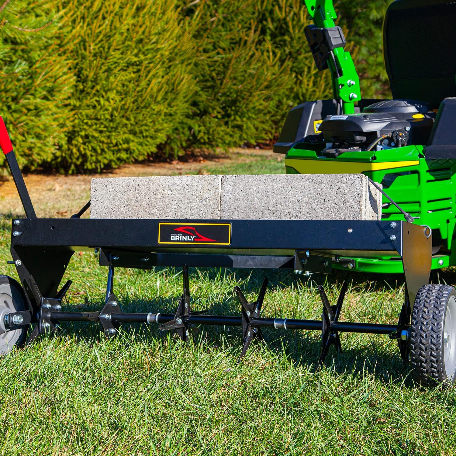 Brinly PA-42BH-A Tow Behind Plug Aerator with Folding Easy-Store Tow Bar, 42"