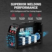 Vista 4 de Ehomful 145A Mig Welder 110v/220v,Gas MIG/Gasless Flux Core MIG/Lift TIG/MMA/Stick Welder Machine, 4 in 1 Multi-Process Welding Machine with