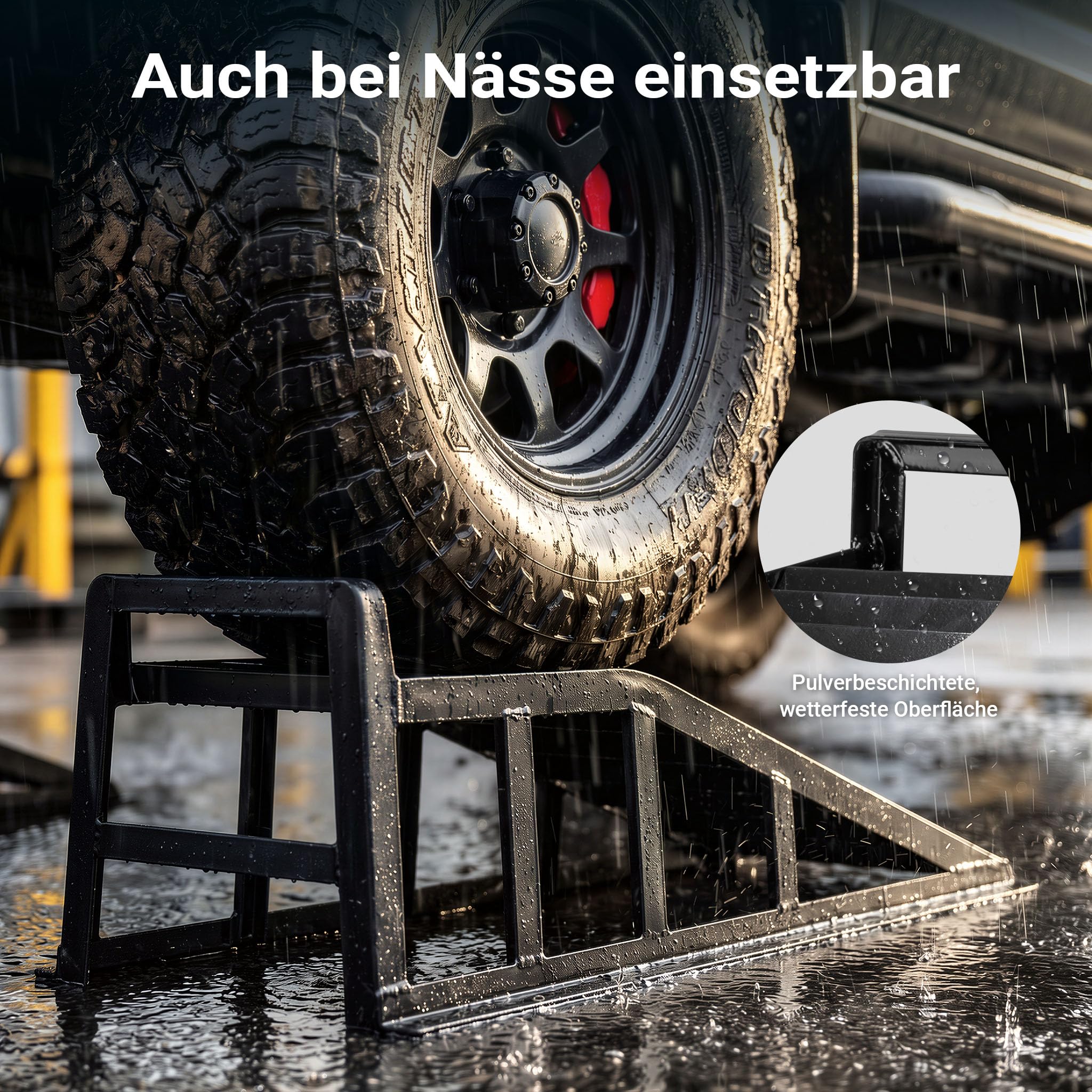 Wiltec 2X Auffahrrampe bis 2 t je Paar 905 x 295 x 278 mm, Auffahrbock für Fahrzeuge, Wartungsrampe aus Stahl