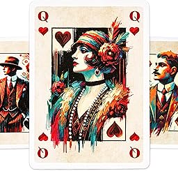 Berlin Hold’Em Spielkarten - Doppelpack 20s Design - Hell & Dunkel mit Goldschnitt - 112 Karten (2 x 56), Poker Size 63 x 88 mm, Pokerkarten Kartendeck für Poker, Skat & Rommé