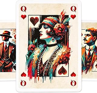 Berlin Hold’Em Spielkarten - 20s Design - Dunkel - 56 Karten Poker Size 63 x 88 mm, Pokerkarten Kartendeck für Poker, Skat & Rommé