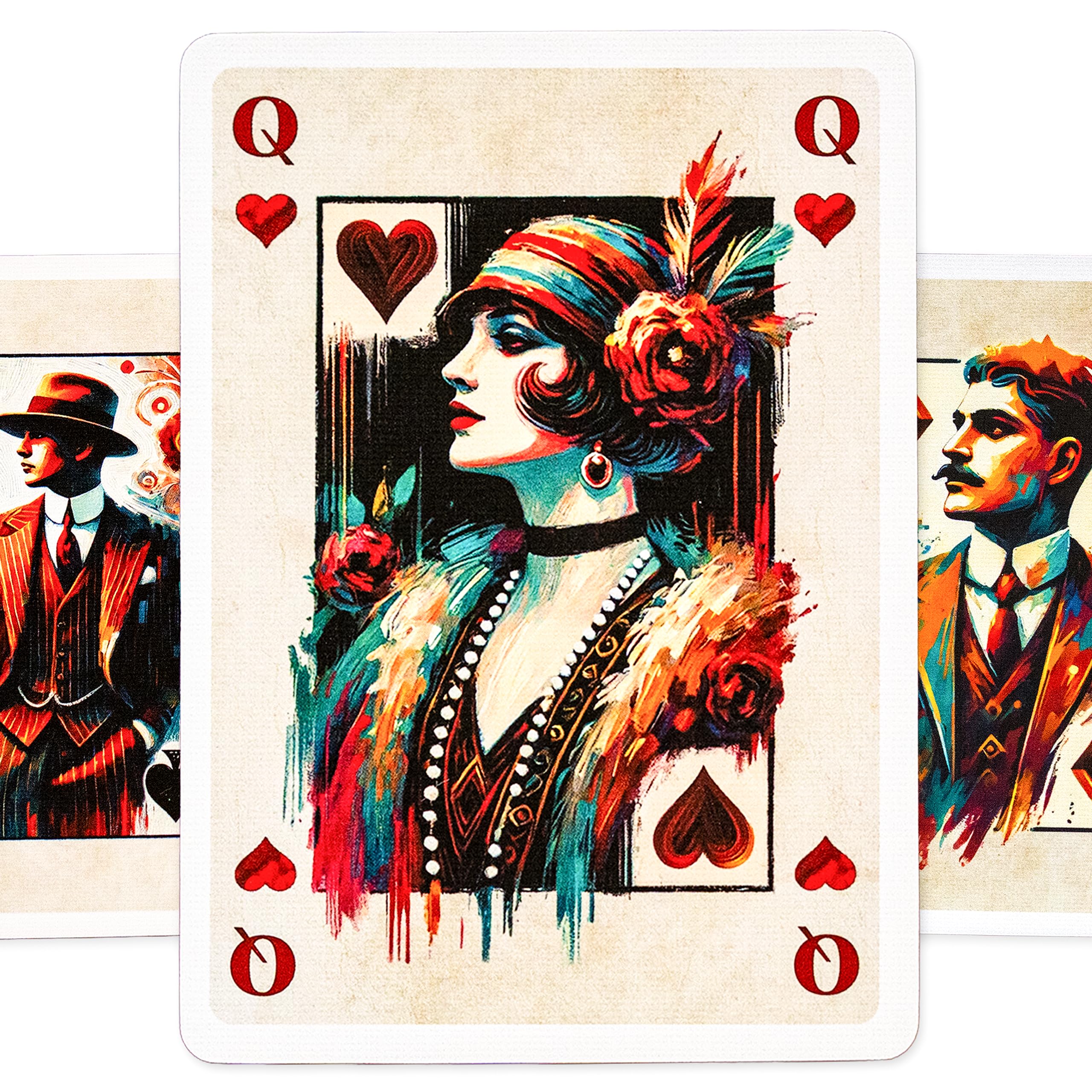 Berlin Hold’Em Spielkarten - Doppelpack 20s Design - Hell & Dunkel mit Goldschnitt - 112 Karten (2 x 56), Poker Size 63 x 88 mm, Pokerkarten Kartendeck für Poker, Skat & Rommé