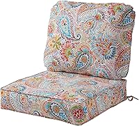 Vista 32 de Greendale Home Fashions 2-Piece Outdoor Deep Seat Cushion Set, Steel Blue Stripe